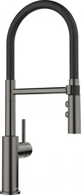 Produktbild von BLANCO CATRIS-S Flexo Küchenarmatur Wasserhahn Hochdruck satin dark steel Schlauchbrause  - inkl.