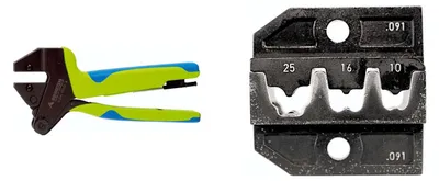 Produktbild von 624 091 3 0 K1 Rennsteig Werkzeuge GmbH Crimpzange PEW12 für isolierte / unisolierte Aderendhülsen inkl. Crimpeinsätze