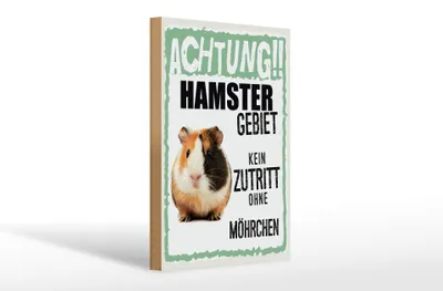 Produktbild von Holzschild Achtung Hamster Gebiet kein Zutritt, 30 x 20 cm, Holzschilder Nagetiere Stall