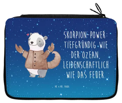 Produktbild von Mr. & Mrs. Panda Stifte Etui Skorpion Astrologie - Sternenhimmel Blau - Geschenk, Tierkreiszeichen, Stifteetui, Sternzeichen, Schlampermäppchen, Bleistiftetui