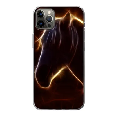 Produktbild von MuchoWow® Handyhülle Schutzhülle Hülle für iPhone 13 Pro Max Pferd - Kontur - Leicht Silikon Softcase Handy Hülle - Mobiltelefon