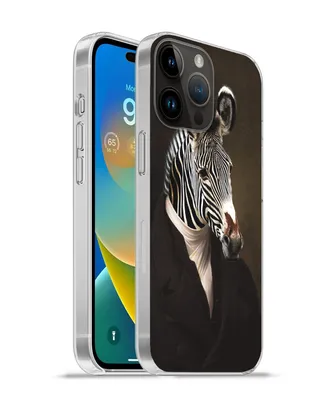 Produktbild von MuchoWow® Handyhülle Schutzhülle Hülle für Apple iPhone 14 Pro Max Zebra - Kunst - Tierkopf Silikon Softcase Handy Hülle - Hardcover