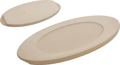 Produktbild von Küchenbrett aus Holz | 29 cm x 13 cm | oval zum Schneiden und Servieren mit Hinterschneidungen
