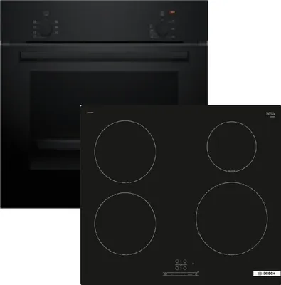 Bosch HBD214FB66, Einbau-Backofen-Set, HBF010BA1 + PUE61RBB6E, Einbau-Backofen, Induktionskochfeld