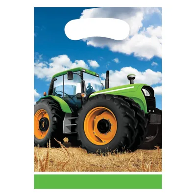 Produktbild von 8 Traktor Party Geschenktüten 16 x 23cm