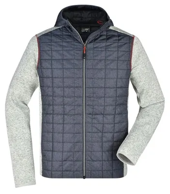 Productafbeelding van James and Nicholson - Hybride jas voor heren, jersey kwaliteit LT2737 (XXL) (Lichte melange/Antraciet gemêleerd)