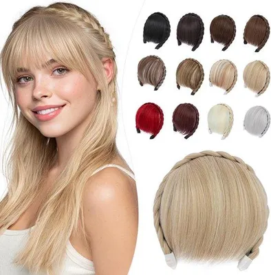 Produktbild von Haarstukje für Ponyfrisuren - Donkerblond/Lichtblond - Haarverlängung mit Klammer