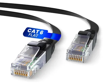 Image de Câble réseau plat - Cat 6 - 25 m - Noir - Câble LAN RJ45