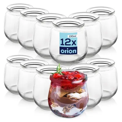 Obrázek produktu pro Orion sklenice od jogurtu dezertní sklenice skleněná sklenice malá zavařovací sklenice 130 ml 12 ks.
