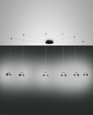 Produktbild von Fabas Luce Arabella LED Pendelleuchte 6-Flammig Rauchfarben