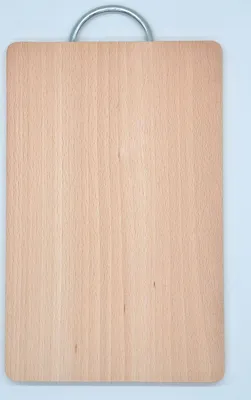 Produktbild von Holz Schneidebrett mit Griff aus Metall 23,5x15,5 cm Küche