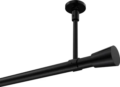 Produktbild von Interdeco Gardinenstange / Vorhangstange Schwarz, Typ Sonette Sitra (Konus) ohne Ringe, Deckenmontage, 20 mm Ø 1-läufig, 480 cm