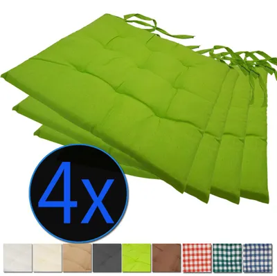 Produktbild von Stuhlkissen Nizza 38x38 cm 4er Pack Sitzkissen mit Steppung, Farbe:Grün