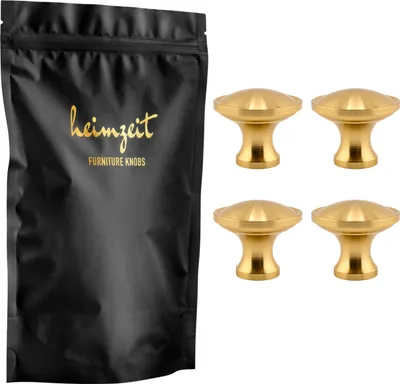 Produktbild von heimzeit Möbelknöpfe Rund groß Gold - 4 Stück