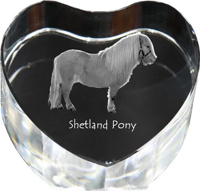 Produktbild von Shetlandpony - Pferdefoto im Kristall, Kristallherz, einzigartiger Bilderrahmen der Marke Art-Dog
