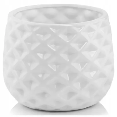 Image de Pot de fleurs en céramique blanc 14 cm