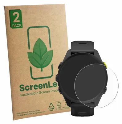 Produktbild von 2x ScreenLeaf Schutzfolie für Garmin Forerunner 70/170/170 Music nachhaltiger Displayschutz Display Schutz Folie Klar Transparent