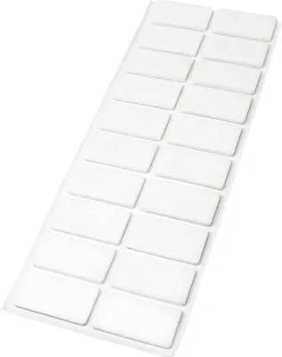 Produktbild von Adsamm® | 20 x selbstklebende Filzgleiter / Weiß / 20x40 mm / rechteckig / Möbelgleiter aus Filz mit 3.5 mm Stärke
