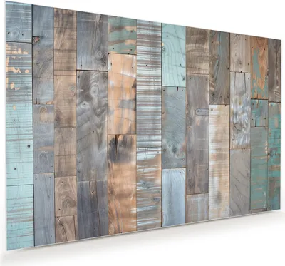Produktbild von Glasbild 75x50cm in XXL für Wohnzimmer, Schlafzimmer Motiv Holzplanken Vintage