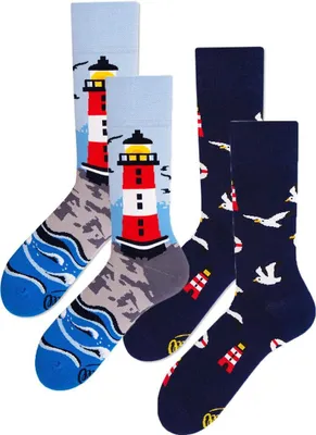 Produktbild von Many Mornings uni sokken Nordic Lighthouse