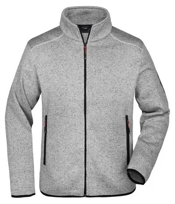 Produktbild von James and Nicholson - Fleecejacke für Herren LT3142 (XL) (Rot/Hellgrau meliert)