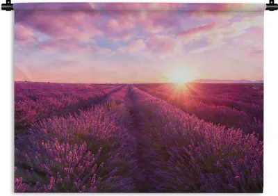 Produktbild von MuchoWow® Wandteppich Wandbehang Lavendel - Blumen - Frankreich 90x67.5 cm Tapisserie Dekoration Wandtuch - Fototeppich - Wand-Skulpturen