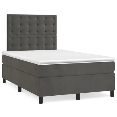 Obrázok produktu pre vidaXL Boxspring posteľ s matracom Dark Grey 120x200 cm Velvet