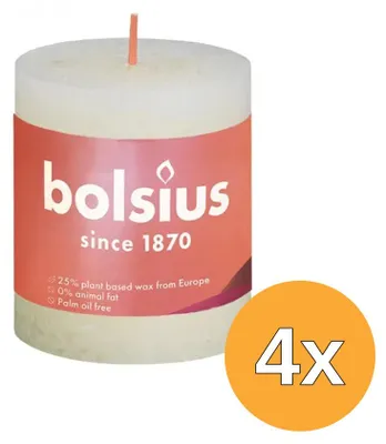 Productafbeelding van 4x Bolsius Rustiekkaars Shine 80/68 Soft Pearl (1 stuk)