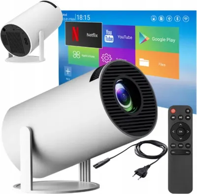 Zdjęcie produktu dla Projektor Hy300 Pro 2025 z systemem Android 11, rozdzielczością 4K, Wi-Fi, ekranem o przekątnej 130 cali i funkcjami Smart TV