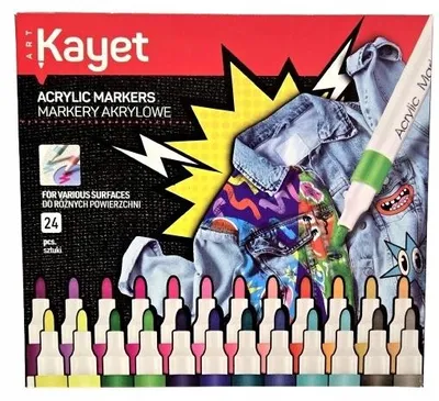 Produktbild von Kayet Acrylmarker für Kleidung & Basteln, 24er Set
