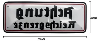 Produktbild von Metallschild 27 x 10 cm Nostalgisches Schild: Achtung Reichsgrenze