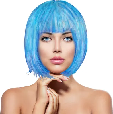 Produktbild von Perücke "Bob" türkis/blau
