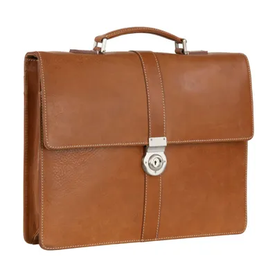 Produktbild von LEONHARD HEYDEN Leder Aktentasche Schultertasche mit Laptopfach Bergamo Briefcase 1 Light Brown braun