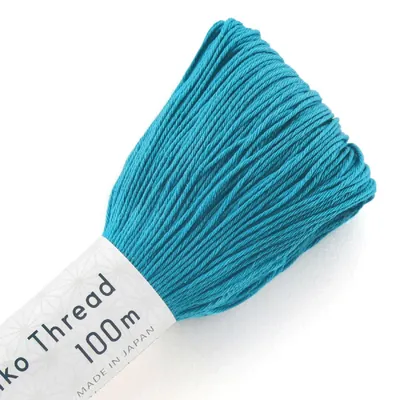 Immagine prodotto di Olympus Sashiko Filo di cotone, matassina, colore 112, turchese, circa 100 m, prodotto in Giappone