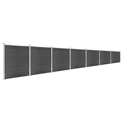 Produktbild von vidaXL Zaunelement Set WPC 1218x186 cm Schwarz