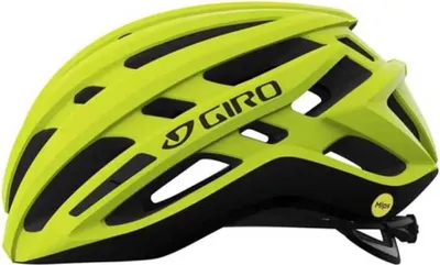 A yellow and black Giro bicycle helmet is shown from the side against a white background.