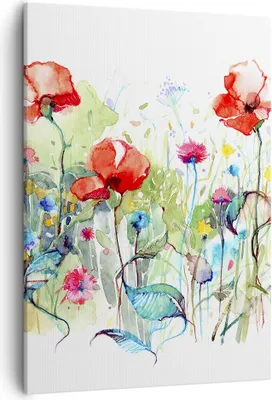 Produktbild von Bild auf Leinwand - Leinwandbild - Einteilig - Blumen Wiese Blatt Natur - 50x70cm - Wand Bild - Wanddeko - Wandbilder - Leinwanddruck - Wanddekoration - Leinwand bilder - Wandbild - PA50x70-3076