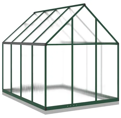 Produktbild von vidaXL Gewächshaus mit Fundamentrahmen Grün 224x169x202 cm Aluminimum