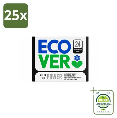 Produktbild von 25 x Ecover All-in-One Power Geschirrspültabs - Großpackung - 25 Stücke