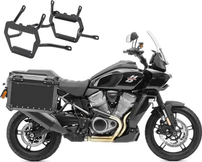 Immagine prodotto di Set di valigie in alluminio + portavaligie adatto per Harley Davidson Pan America 2