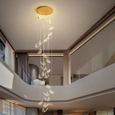 Produktbild von 360Home Lampe Große Hängelampe Schmetterlings-Design Modern LED Treppenhauslampe 26 Schmetterlinge 60*200cm