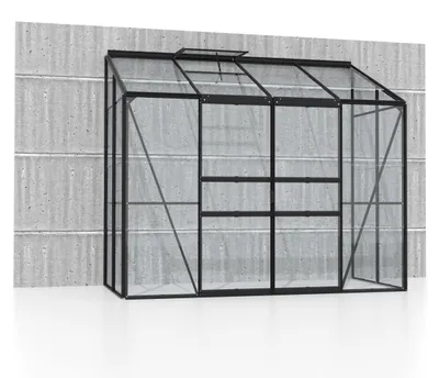 Produktbild von Vitavia Anlehn-Gewächshaus "Styx 3300" schwarz 3,3 m² 3 mm ESG