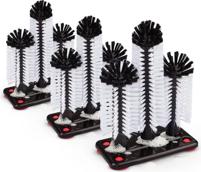 Image de Novaliv 3 pièces lave-verres avec 3 brosses de rinçage & ventouse, lave-verres pour la maison bar comptoir gastronomie fête, brosse de rinçage évier brosse à verre verre verre bière nettoyage de verre