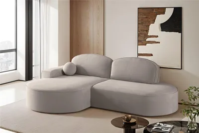 Produktbild von Kaiser Möbel Ecksofa mit Schlaffunktion und Bettkasten Modena Runden stoff Salvador Hellbeige Links