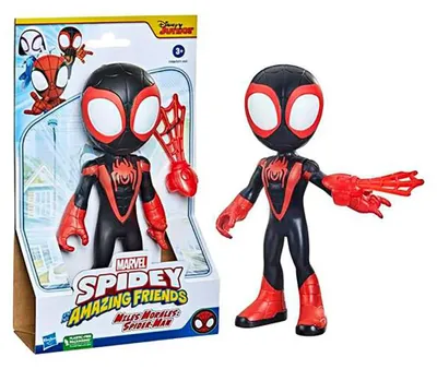Image de Marvel Spidey and His Amazing Friends : grande figurine de Spider-Man Miles Morales, 3 ans