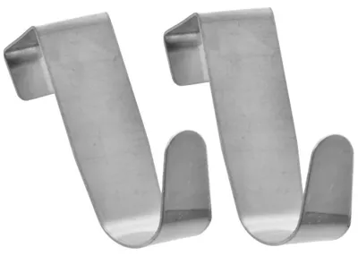 Image de Crochets de porte - Supports de porte à suspendre - Lot de 2 - Acier inoxydable - 2 crochets par support - Argenté