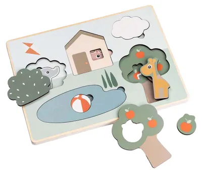 Obrázek produktu pro Done by Deer Dřevěné puzzle – vzdělávací skládací puzzle, 10 dílů