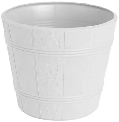 Produktbild von Holzähnlicher Blumentopf 3 weiß FORM-KUNSTSTOFF