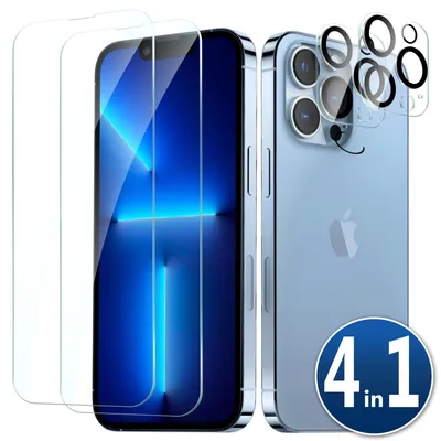 Produktbild von 2X Schutzglas (Display + Kamera) für iPhone 13 Pro Max Panzerfolie Display Schutz Glas Kameraschutz 9H Kameraglas