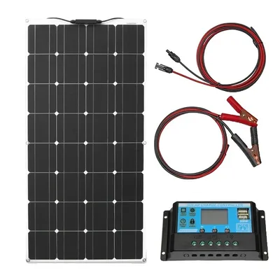 Obrázek produktu pro Přenosný solární modul, flexibilní konstrukce, monokrystalický křemík, 100w solární sada